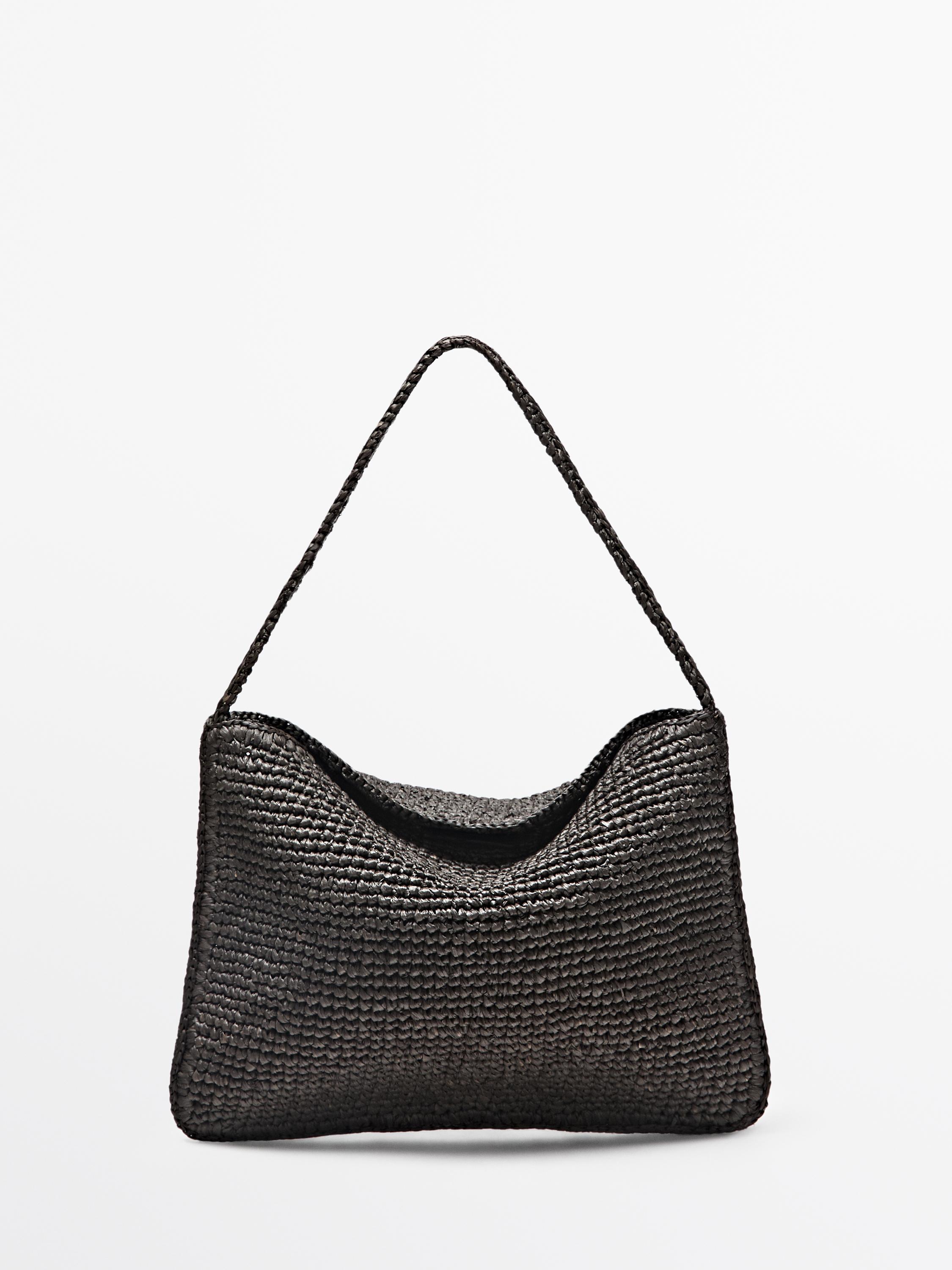 Petit sac épaule raphia